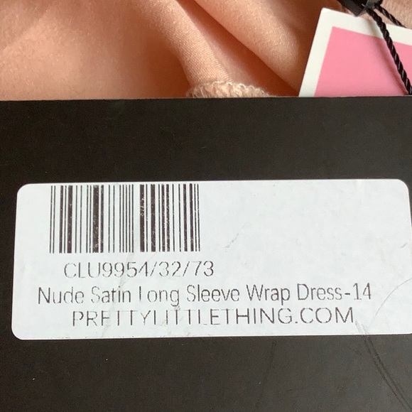 Pretty little Thing 10 Gold Pink Satin Dress - Picture 7 of 7